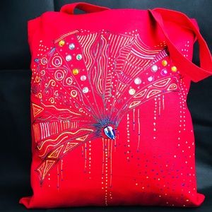 Hand painted tote bag
